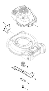 Engine And Blade Group Diagram and Parts List for 2691795-00-SP530SPX 2020 Briggs and Stratton Lawn Mower